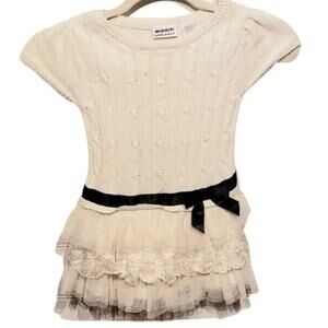 Blueberi Boulevard Cream Sparkly Cute Dress Girl's Size 4 Party Ruffle Fun